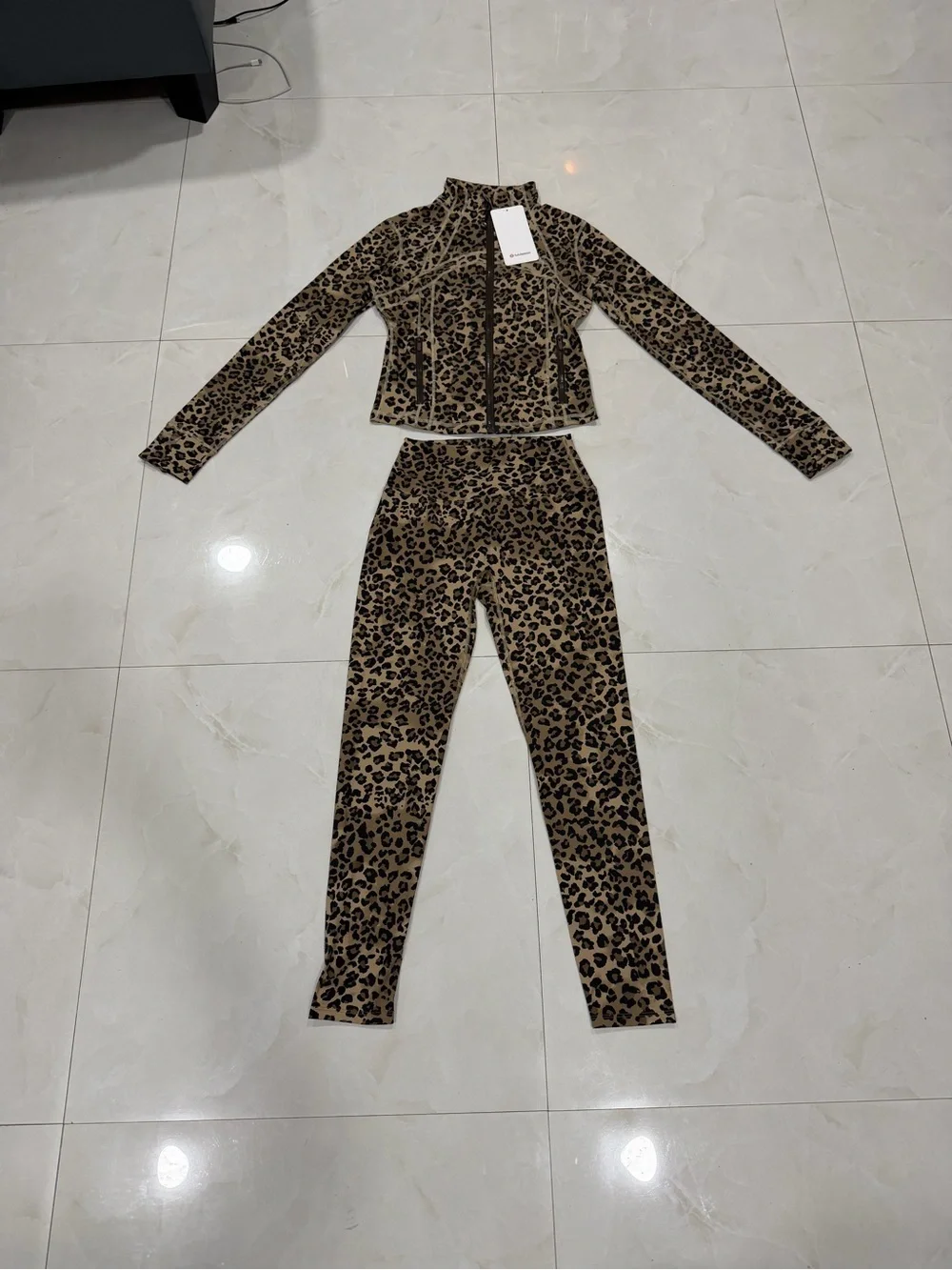 lululemon athletica Leopard-Print Jacket & Leggings - Tan & Black